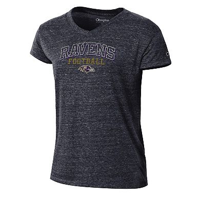 Women's Champion Black Baltimore Ravens Triumph Tri-Blend V-Neck T-Shirt