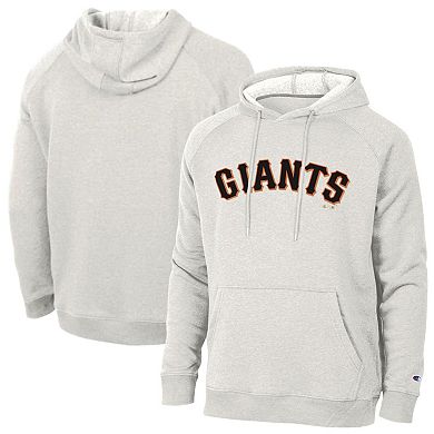 Men's Champion Heathered Core Ultra Light Grey San Francisco Giants Triumph Tri-Blend Raglan Hoodie