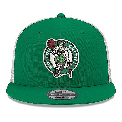 Men's New Era Kelly Green Boston Celtics Core Logo Meshback 9FIFTY Snapback Hat