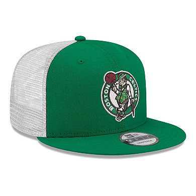 Men's New Era Kelly Green Boston Celtics Core Logo Meshback 9FIFTY Snapback Hat