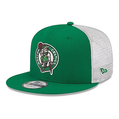 Men's New Era Kelly Green Boston Celtics Core Logo Meshback 9FIFTY Snapback Hat