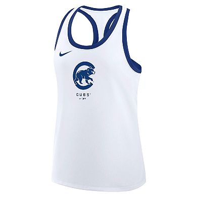 Women's Nike White Chicago Cubs Tri-Blend Dri-FIT Racerback Tank Top