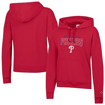 Women's Champion Red Philadelphia Phillies Distressed Powerblend Hoodie