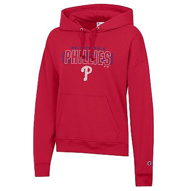 Women's Champion Red Philadelphia Phillies Distressed Powerblend Hoodie