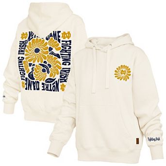 Women's Pressbox Cream Notre Dame Fighting Irish Elena Janise Hoodie