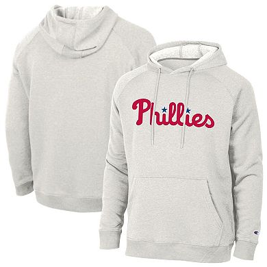 Men's Champion Heathered Core Ultra Light Grey Philadelphia Phillies Triumph Tri-Blend Raglan Hoodie