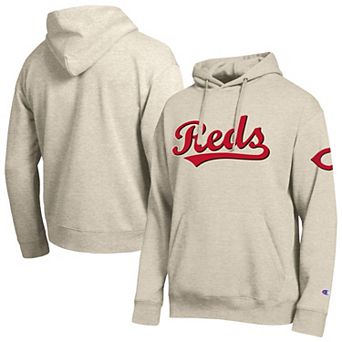 Men's Champion Oatmeal Cincinnati Reds All Star Chenille Hoodie