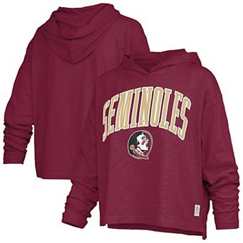 Women's Pressbox Garnet Florida State Seminoles Nelson Arch Over Logo Long Sleeve Hooded T-Shirt