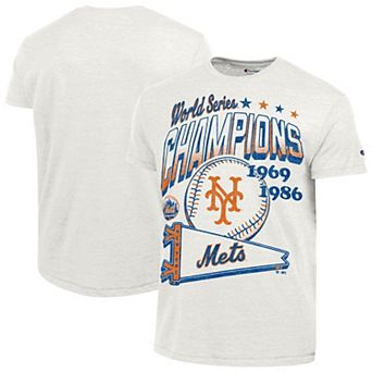 Men's Champion White New York Mets Winning Tradition Cooperstown Tri-Blend T-Shirt