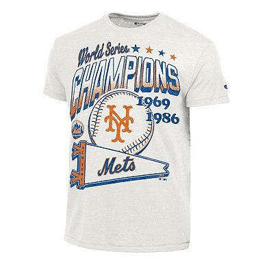 Men's Champion White New York Mets Winning Tradition Cooperstown Tri-Blend T-Shirt