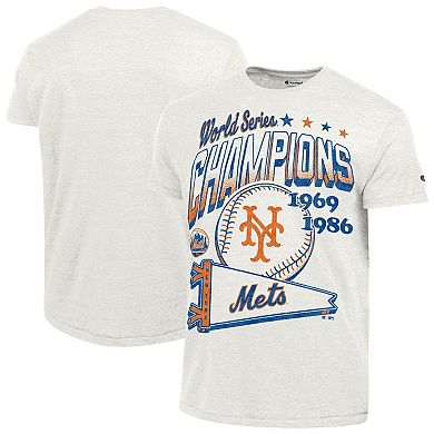 Men's Champion White New York Mets Winning Tradition Cooperstown Tri-Blend T-Shirt