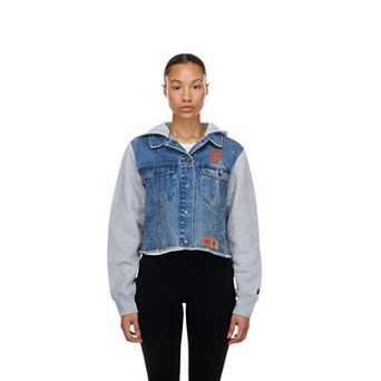 Women's New Era Denim San Francisco Giants Full-Snap Gameday Hybrid Hoodie