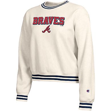 Women's Champion Cream Atlanta Braves Reverse Weave Sweatshirt