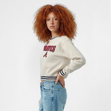 Women's Champion Cream Atlanta Braves Reverse Weave Sweatshirt