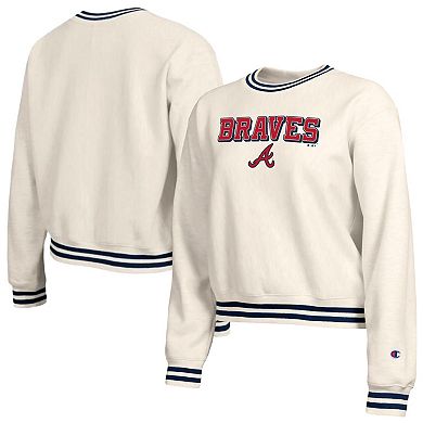 Women's Champion Cream Atlanta Braves Reverse Weave Sweatshirt