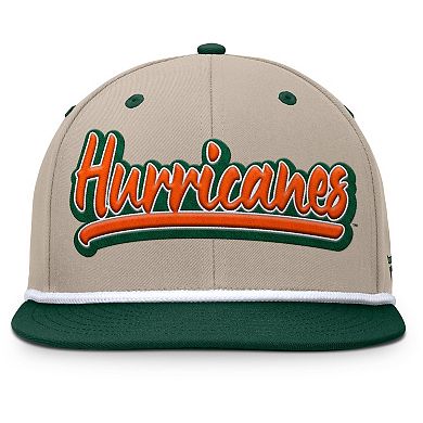 Men's Fanatics Khaki/Green Miami Hurricanes Colt Fitted Hat
