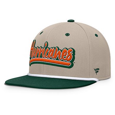 Men's Fanatics Khaki/Green Miami Hurricanes Colt Fitted Hat