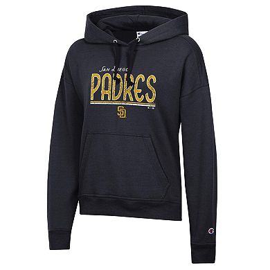 Women's Champion Black San Diego Padres Vintage Powerblend Hoodie