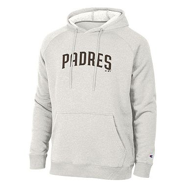 Men's Champion Heathered Core Ultra Light Grey San Diego Padres Triumph Tri-Blend Raglan Hoodie
