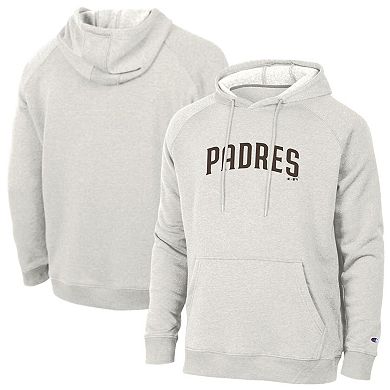 Men's Champion Heathered Core Ultra Light Grey San Diego Padres Triumph Tri-Blend Raglan Hoodie
