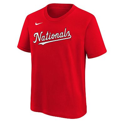 Youth Nike Dylan Crews Red Washington Nationals Name & Number T-Shirt