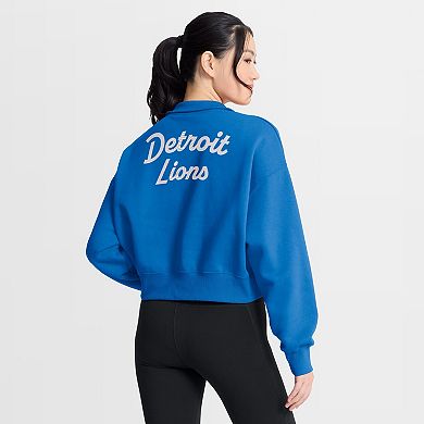 Women's Nike Blue Detroit Lions Phoenix Fleece Quarter-Zip Sweatshirt
