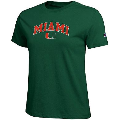Women's Champion Green Miami Hurricanes Arched Over Logo T-Shirt