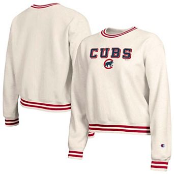 Women's Champion Cream Chicago Cubs Reverse Weave Sweatshirt