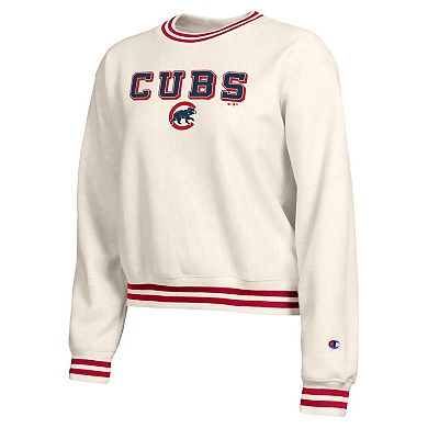 Women's Champion Cream Chicago Cubs Reverse Weave Sweatshirt