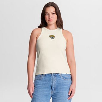 Women's Fanatics Cream Jacksonville Jaguars Star Play Tri-Blend Ribbed Tank Top
