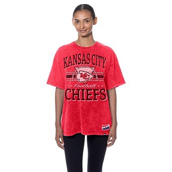 Women's New Era Red Kansas City Chiefs Throwback Oversized T-Shirt