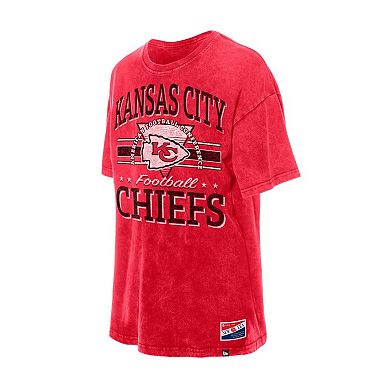 Women's New Era Red Kansas City Chiefs Throwback Oversized T-Shirt
