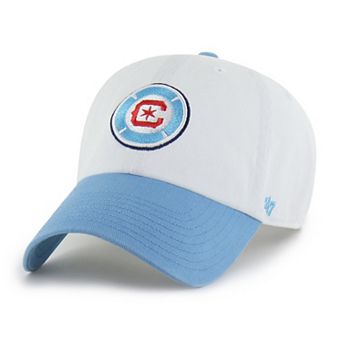 Men's '47 White/Light Blue Chicago Fire Two-Tone Clean Up Adjustable Hat