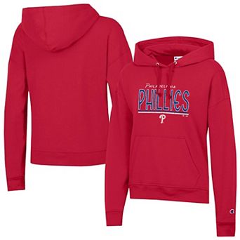 Women's Champion Red Philadelphia Phillies Vintage Powerblend Hoodie