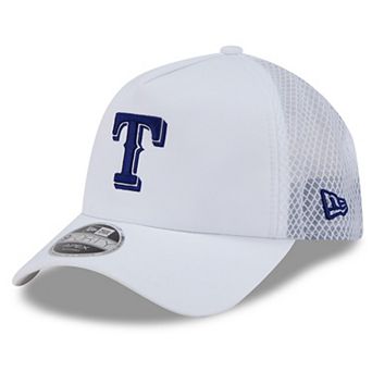 Men's New Era White Texas Rangers 2026 Batting Practice Apex 9FORTY Adjustable Trucker Hat