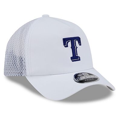 Men's New Era White Texas Rangers 2026 Batting Practice Apex 9FORTY Adjustable Trucker Hat