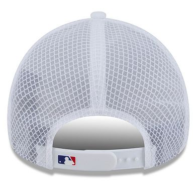 Men's New Era White Texas Rangers 2026 Batting Practice Apex 9FORTY Adjustable Trucker Hat