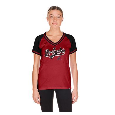 Women's New Era Red Arizona Diamondbacks Gameday V-Neck T-Shirt