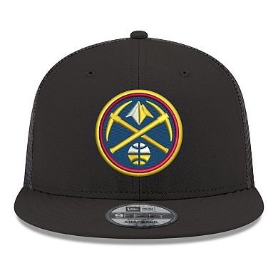Men's New Era Black Denver Nuggets Core Logo Meshback 9FIFTY Snapback Hat