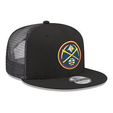 Men's New Era Black Denver Nuggets Core Logo Meshback 9FIFTY Snapback Hat