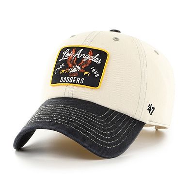 Men's '47 Natural/Black Los Angeles Dodgers Keepsake Collection Clean Up Adjustable Hat