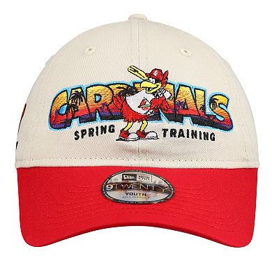 Youth New Era Stone/Red St. Louis Cardinals 2026 Spring Training Fan Pack Batter 9TWENTY Adjustable Hat