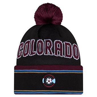 Youth New Era Black Colorado Rapids Jersey Hook Cuffed Knit Hat with Pom