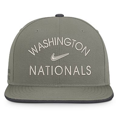 Men's Nike Olive Washington Nationals Pro Dri-FIT Snapback Hat