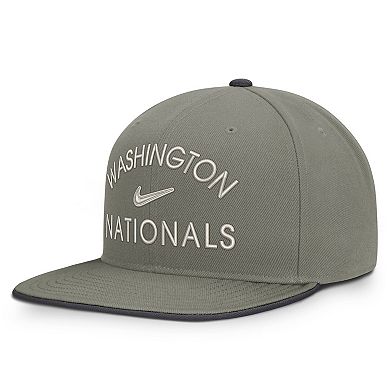 Men's Nike Olive Washington Nationals Pro Dri-FIT Snapback Hat