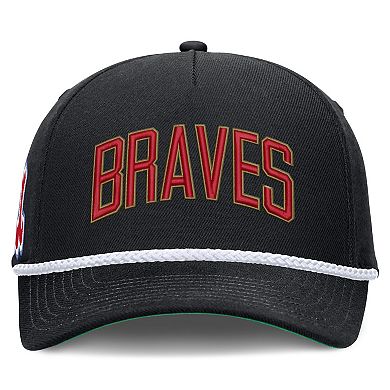 Men's Nike Black Atlanta Braves Cooperstown Collection Rise Adjustable Hat