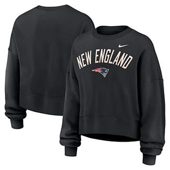 Women's Nike Black New England Patriots Oversized High Hip Legacy Arch Phoenix Fleece Sweatshirt