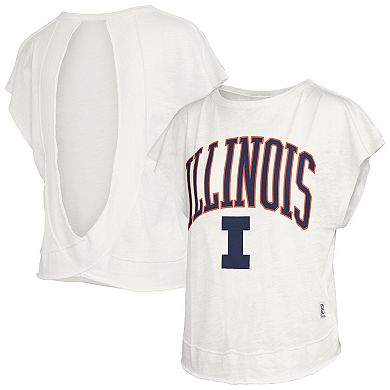 Women's Pressbox Cream Illinois Fighting Illini Nelson Movement Open Back Slub T-Shirt
