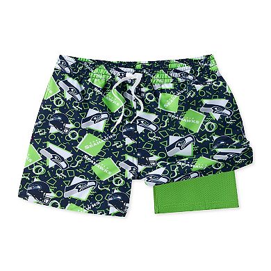Men's Chubbies Navy Seattle Seahawks Game Day Fit Classic Lined Swim Trunks
