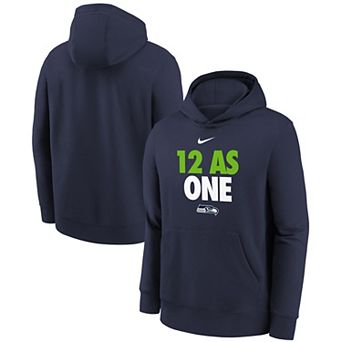 Youth Nike College Navy Seattle Seahawks 12 As One Fleece Hoodie